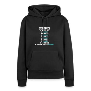 Das ideale Spiel, um das Spiel auf dem PC zu spielen. - Frauen Premium Bio Hoodie - Schwarz - Vorne - Julia (174cm)