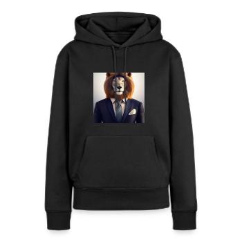 The Business Lion: Bold, Powerful, and Confident - Frauen Premium Bio Hoodie - Schwarz - Vorne - Julia (174cm)