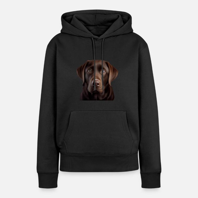 Labrador Retriever, idée cadeau pour Labrador - Sweat à capuche Premium bio Femme - noir