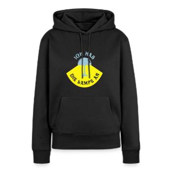 La lampe toujours allumée - Sweat à capuche Premium bio Femme - noir - Devant - Julia (174cm)
