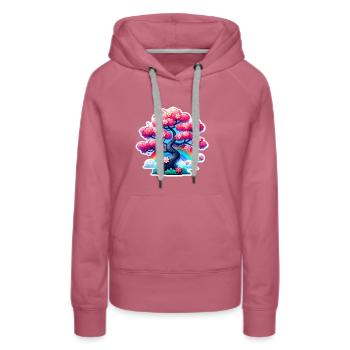Kirschbaum Mit Wunderschönen Blüten - Frauen Premium Bio Hoodie - Malve - Vorne - Isabella (175cm)