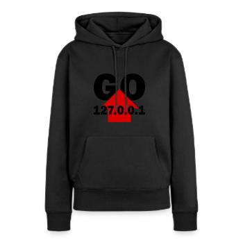 Geh nach Hause - Frauen Premium Bio Hoodie - Schwarz - Vorne - Julia (174cm)