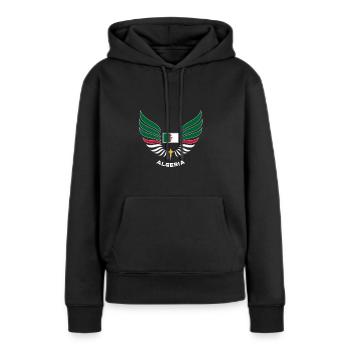 ALGERIA - Flagge Algerien Land Sport Wings - Frauen Premium Bio Hoodie - Schwarz - Vorne - Julia (174cm)