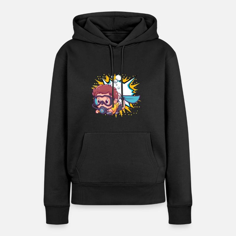 Plongée sous-marine - Sweat à capuche Premium bio Femme - noir