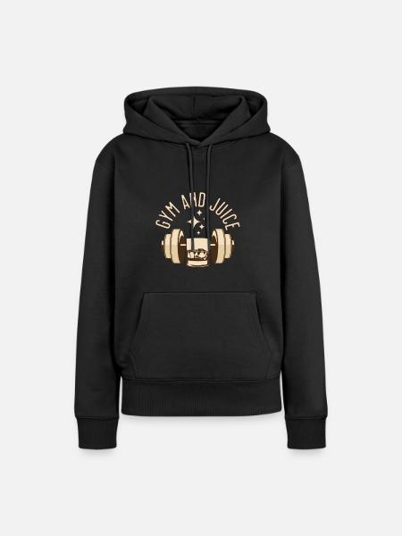 Funny Gym Quote Gym and Juice - Women’s Premium Organic Hoodie - black