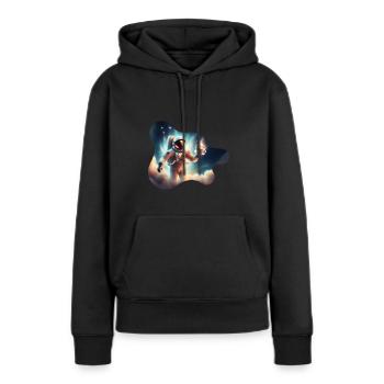 Expédition expresso dans l’espace - Sweat à capuche Premium bio Femme - noir - Devant - Julia (174cm)