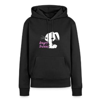 Angry Bunny - Osterhase - Frauen Premium Bio Hoodie - Schwarz - Vorne - Julia (174cm)