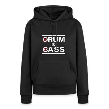 Drum & Bass - Frauen Premium Bio Hoodie - Schwarz - Vorne - Julia (174cm)