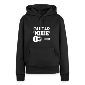 Jouer de la guitare - Sweat à capuche Premium bio Femme - noir - Devant - Julia (174cm)