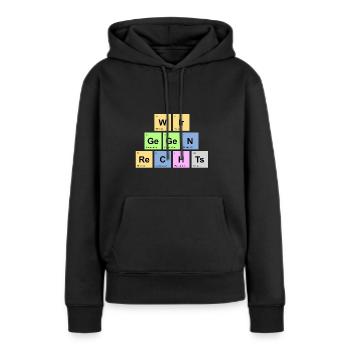 wir gegen rechts - Chemische Elemente - Frauen Premium Bio Hoodie - Schwarz - Vorne - Julia (174cm)