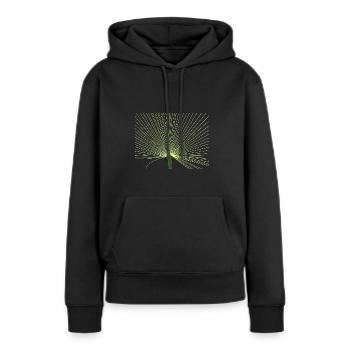 Tropical palmer / Palmier tropical - Sweat à capuche Premium bio Femme - noir - Devant - Julia (174cm)
