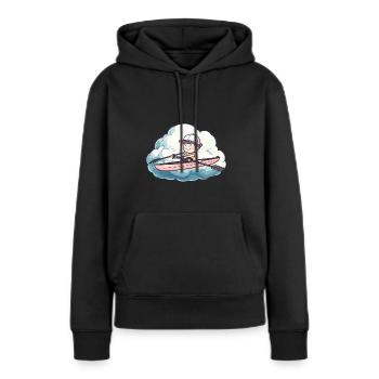 Kayak Kanu Ruderboot - Frauen Premium Bio Hoodie - Schwarz - Vorne - Julia (174cm)