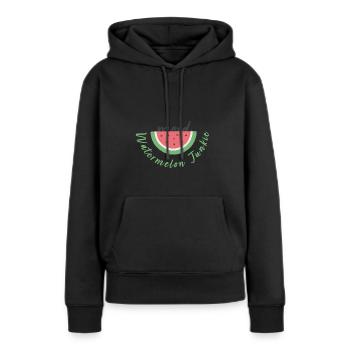 Wassermelonen Junkie - Frauen Premium Bio Hoodie - Schwarz - Vorne - Julia (174cm)