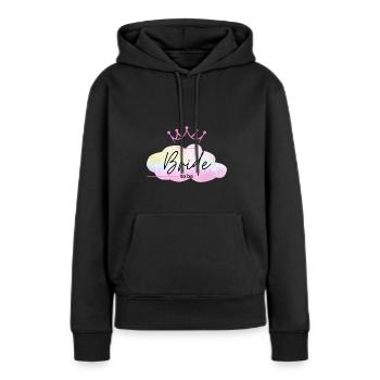 Bride to be - Regenbogen Wolke mit Krone - Frauen Premium Bio Hoodie - Schwarz - Vorne - Julia (174cm)