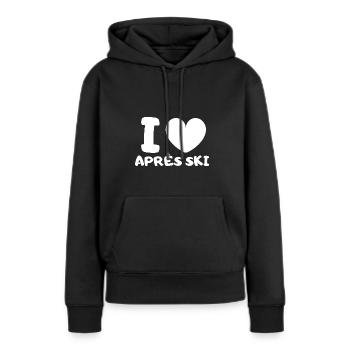 Aprés Ski - Sweat à capuche Premium bio Femme - noir - Devant - Julia (174cm)