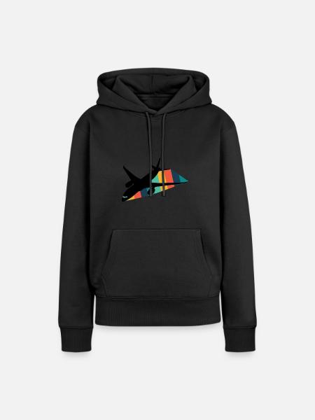 Luftfahrt Flugzeug Flugzeug - Frauen Premium Bio Hoodie - Schwarz