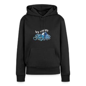 Pieuvre poulpe de la pieuvre des eaux profondes - Sweat à capuche Premium bio Femme - noir - Devant - Julia (174cm)