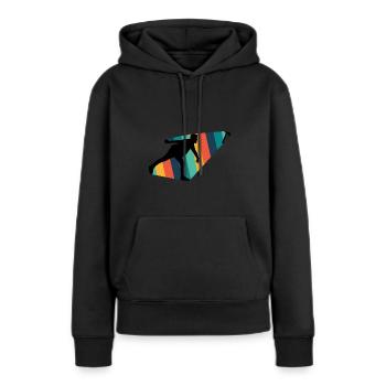 Hache Lancer de hache Lanceur de hache - Sweat à capuche Premium bio Femme - noir - Devant - Julia (174cm)