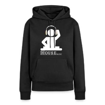 House Music - Frauen Premium Bio Hoodie - Schwarz - Vorne - Julia (174cm)