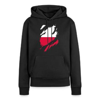 Polen Flagge zerrissenes Motiv - Frauen Premium Bio Hoodie - Schwarz - Vorne - Julia (174cm)