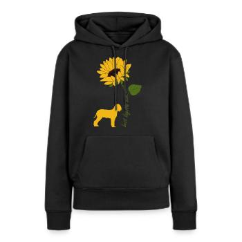 Lagotto Romagnolo Mama Mom Sonnenblume Spruch - Frauen Premium Bio Hoodie - Schwarz - Vorne - Julia (174cm)