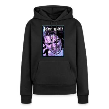 teen spirit - Frauen Premium Bio Hoodie - Schwarz - Vorne - Julia (174cm)