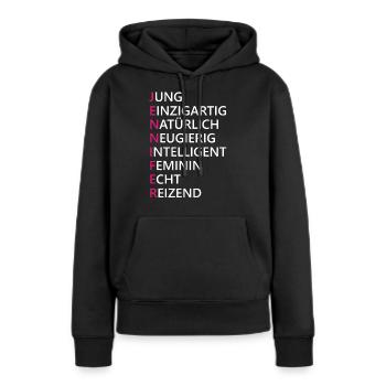 Jennifer Name Geschenk - Frauen Premium Bio Hoodie - Schwarz - Vorne - Julia (174cm)