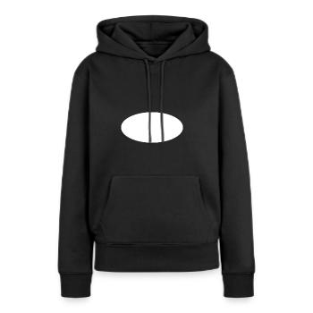 Fond ovale - Sweat à capuche Premium bio Femme - noir - Devant - Julia (174cm)