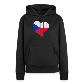 Tschechische Herz - Frauen Premium Bio Hoodie - Schwarz - Vorne - Julia (174cm)
