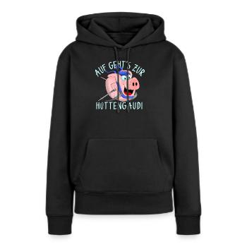 Hüttengaudi - Pistensau - Sweat à capuche Premium bio Femme - noir - Devant - Julia (174cm)