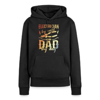 Électricien Papa - Sweat à capuche Premium bio Femme - noir - Devant - Julia (174cm)