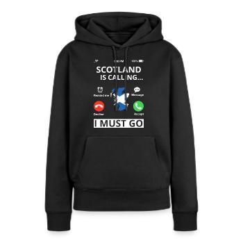 Écosse Drapeau écossais Alba GB Royaume-Uni - Sweat à capuche Premium bio Femme - noir - Devant - Julia (174cm)