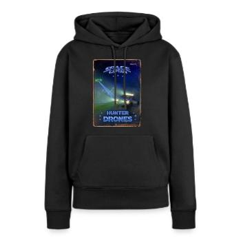 Couverture de magazine de style rétro SpaceCaptain Numéro 6 - Sweat à capuche Premium bio Femme - noir - Devant - Julia (174cm)
