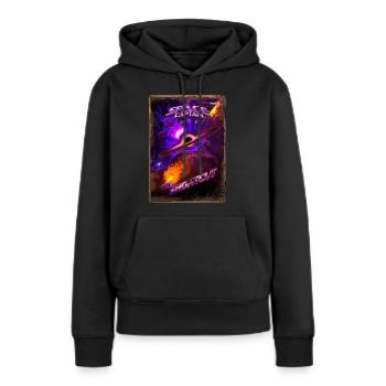 Couverture de magazine de style rétro SpaceCaptain Numéro 9 - Sweat à capuche Premium bio Femme - noir - Devant - Julia (174cm)