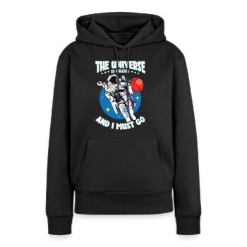 Das Universum ruft und ich muss Spaceman werden - Frauen Premium Bio Hoodie - Schwarz - Vorne - Julia (174cm)