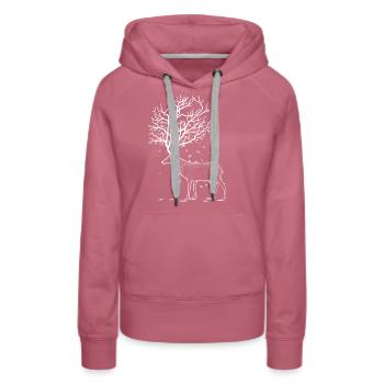 Gehörnte Äste von Hirschen - Frauen Premium Bio Hoodie - Malve - Vorne - Isabella (175cm)