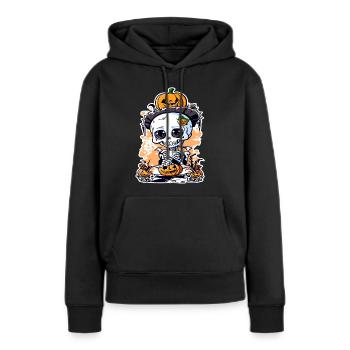 Halloween Knut - Frauen Premium Bio Hoodie - Schwarz - Vorne - Julia (174cm)