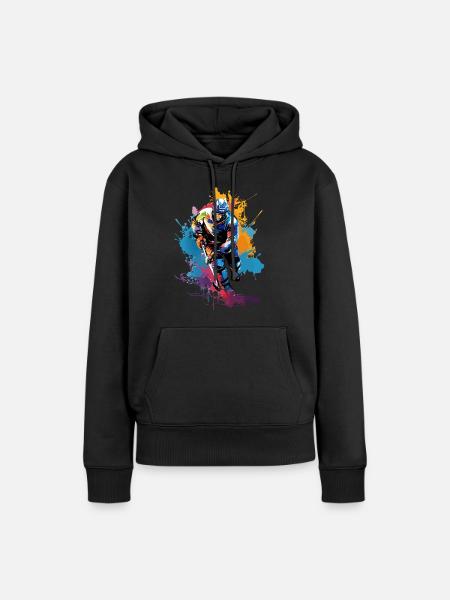 Eishockey Bunt - Frauen Premium Bio Hoodie - Schwarz