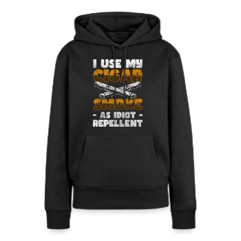 Boîte de vapeur de nicotine pour fumeur - Sweat à capuche Premium bio Femme - noir - Devant - Julia (174cm)