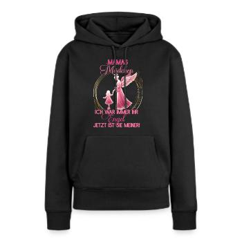 Mamas Mädchen, Gedenken Engel Erinnerung Geschenk - Frauen Premium Bio Hoodie - Schwarz - Vorne - Julia (174cm)