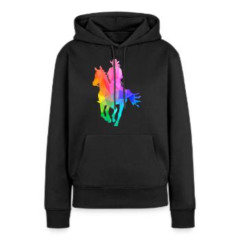 Western Lady Westernreiterin - Frauen Premium Bio Hoodie - Schwarz - Vorne - Julia (174cm)
