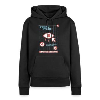 Vision Store - Women’s Premium Organic Hoodie - black - Front - Julia (174cm)