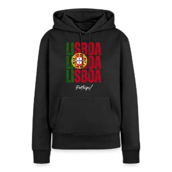 Lissabon, Portugal, Souvenir von Lissabon - Frauen Premium Bio Hoodie - Schwarz - Vorne - Julia (174cm)
