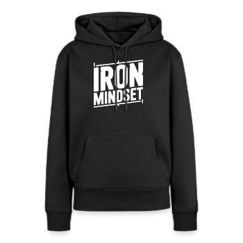 Eiserne Denkweise - Frauen Premium Bio Hoodie - Schwarz - Vorne - Julia (174cm)