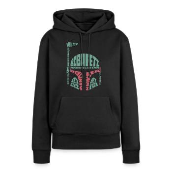Star Wars: Mandalorian Helm Aus Schriftzügen - Frauen Premium Bio Hoodie - Schwarz - Vorne - Julia (174cm)