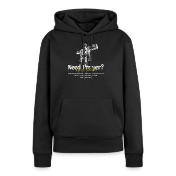 Croyant en Jésus - Sweat à capuche Premium bio Femme - noir - Devant - Julia (174cm)