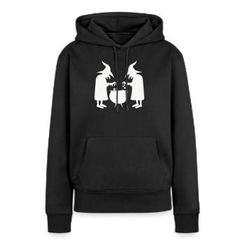 Des sorcières remuant des potions magiques - Sweat à capuche Premium bio Femme - noir - Devant - Julia (174cm)