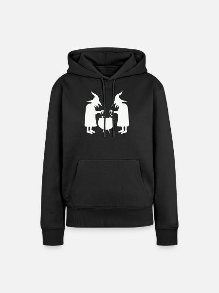 Hexen beim Zaubertrankrühren - Frauen Premium Bio Hoodie - Schwarz