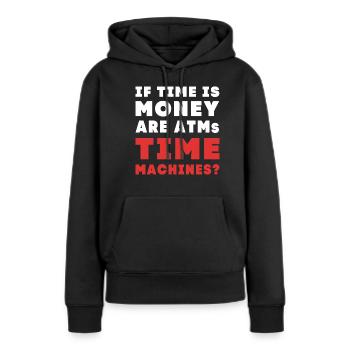 Voyage dans le temps - Sweat à capuche Premium bio Femme - noir - Devant - Julia (174cm)