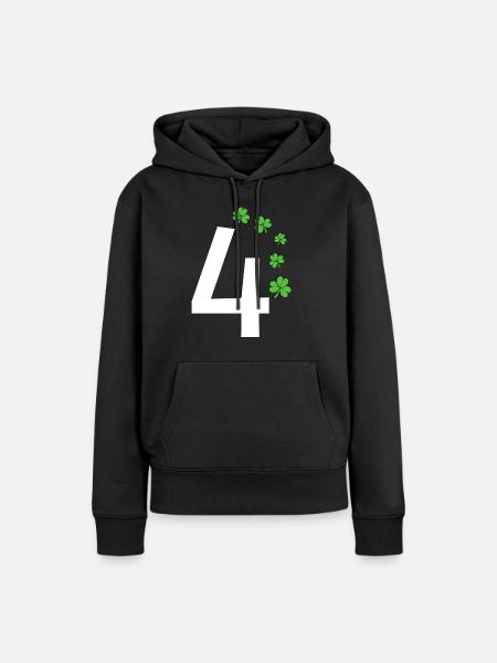 4 - Frauen Premium Bio Hoodie - Schwarz